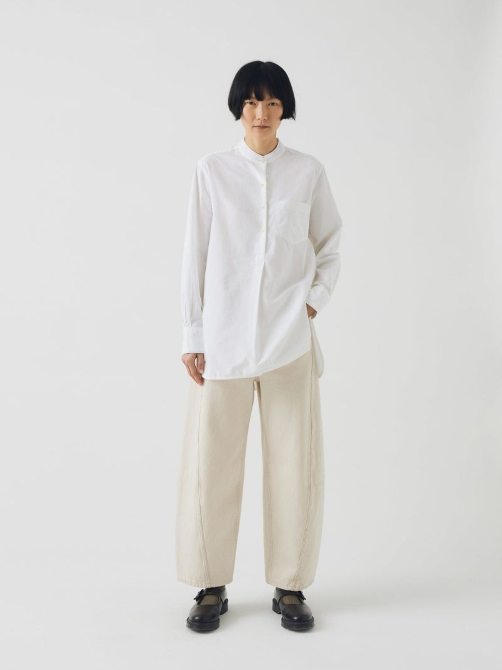 TOAST Taro Cotton Oxford Long Shirt - UK8